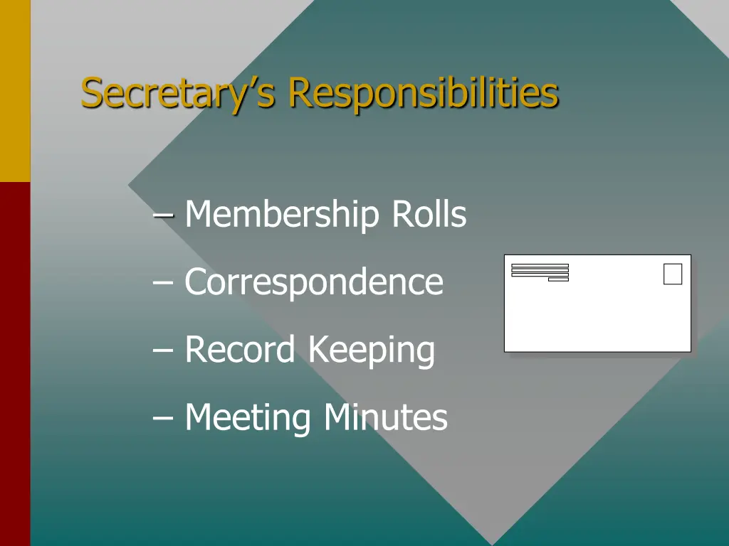 secretary s responsibilities