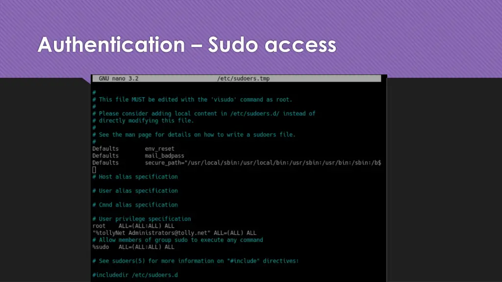 authentication sudo access 2