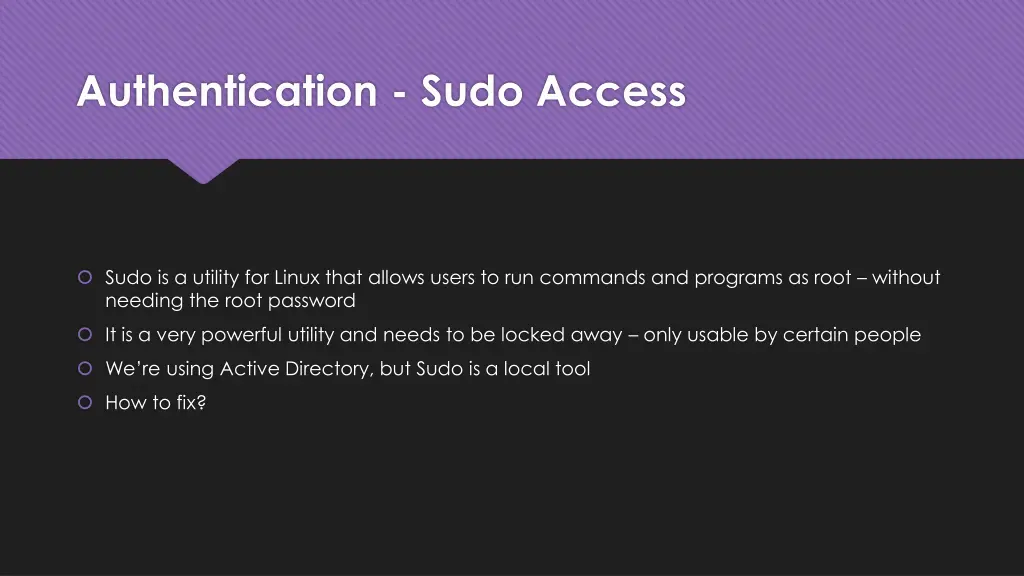 authentication sudo access