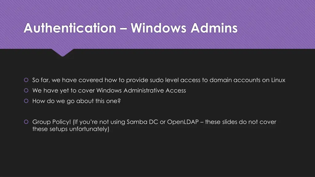 authentication windows admins