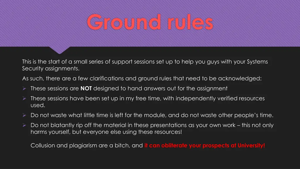 ground rules