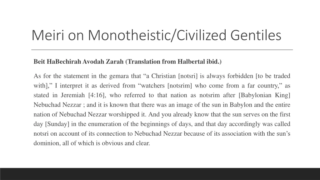 meiri on monotheistic civilized gentiles 2