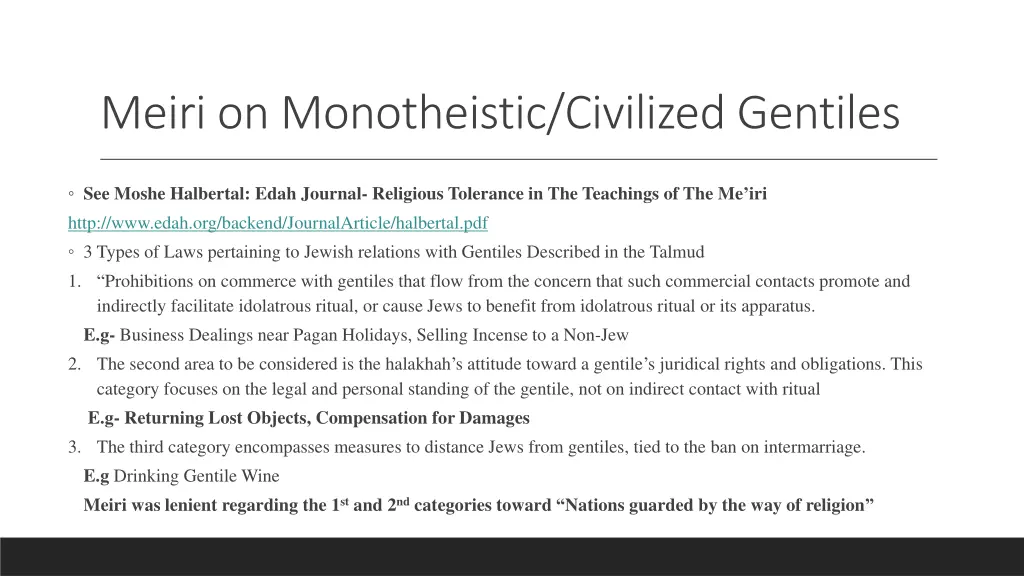 meiri on monotheistic civilized gentiles