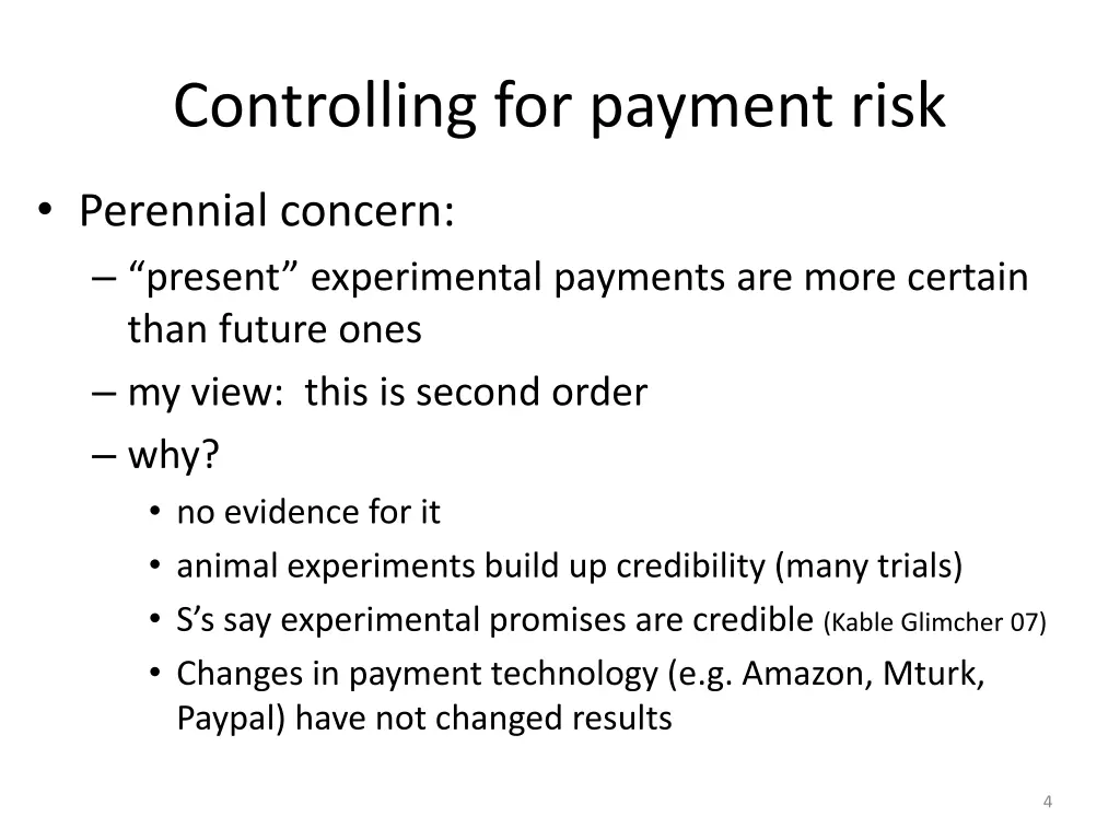 controlling for payment risk