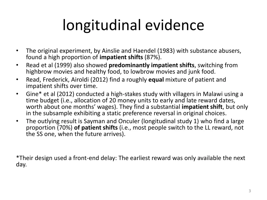 longitudinal evidence