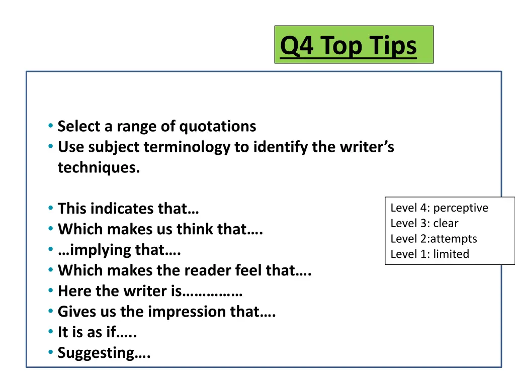 q4 top tips