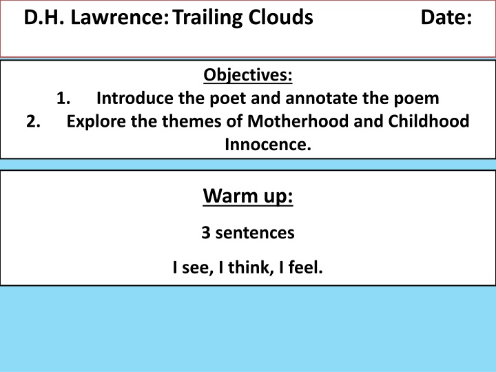 d h lawrence trailing clouds