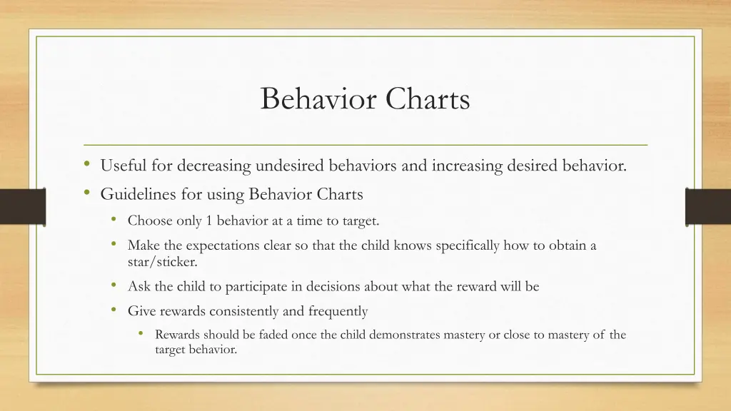 behavior charts