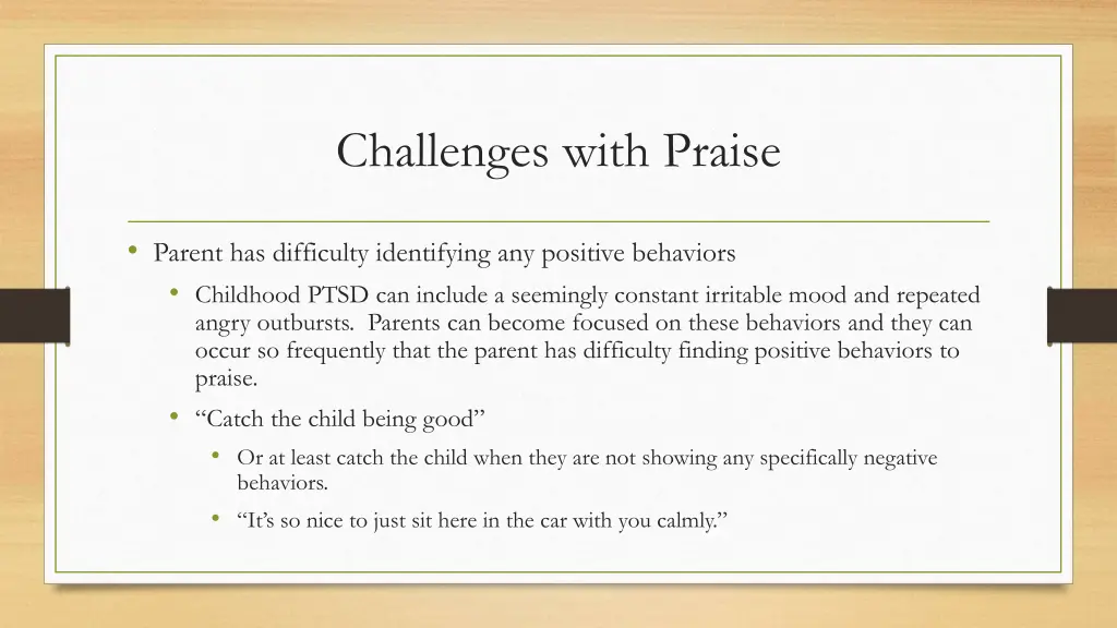 challenges with praise