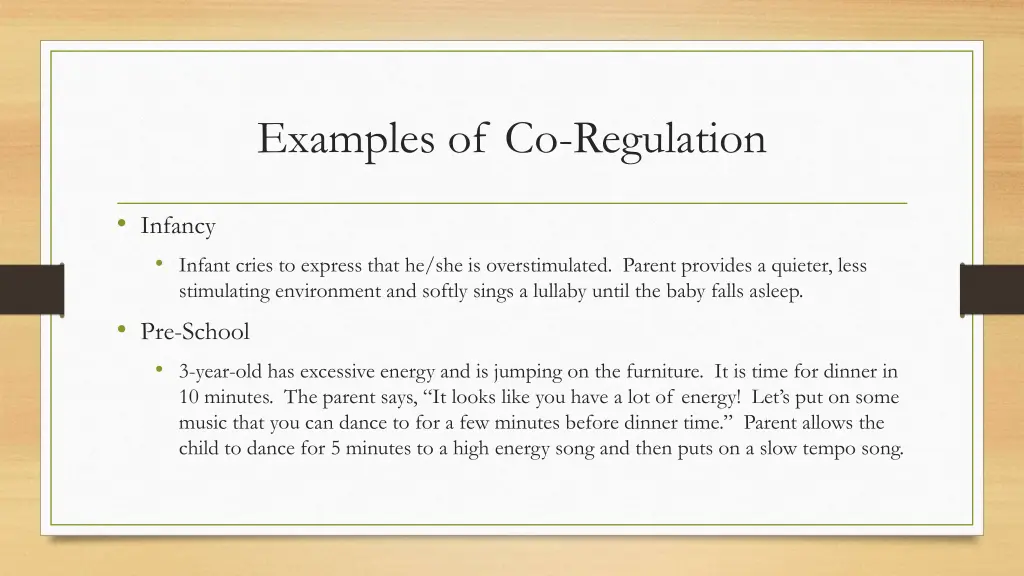 examples of co regulation