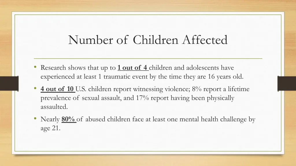 number of children affected