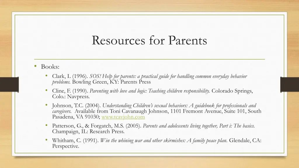 resources for parents