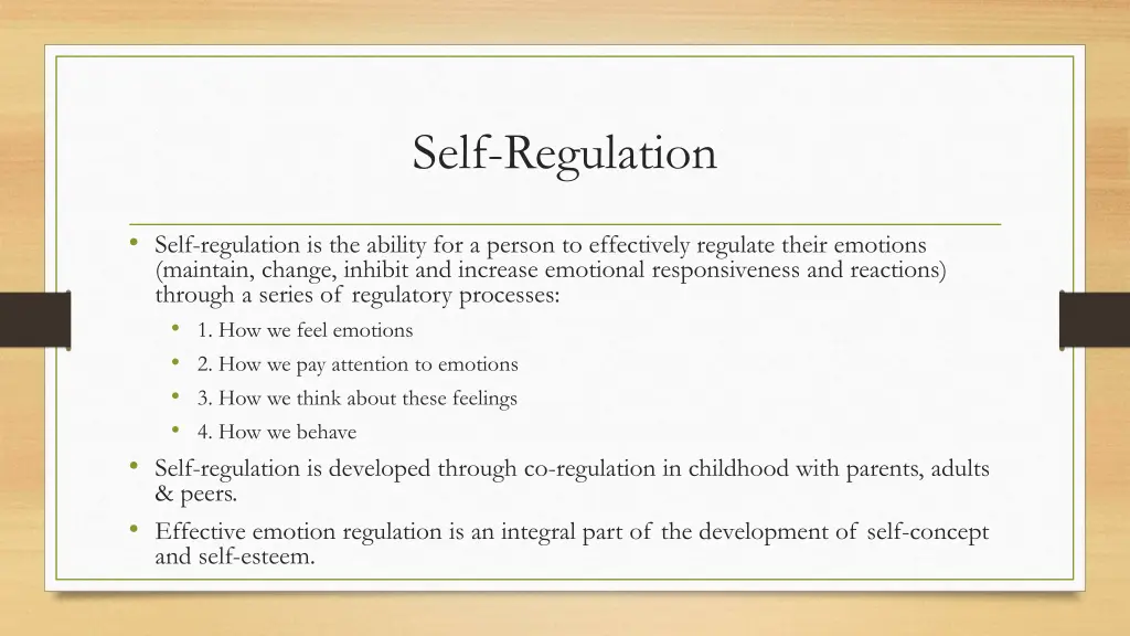 self regulation