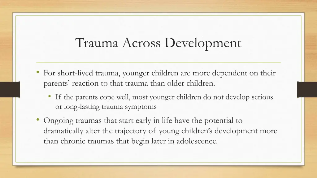 trauma across development