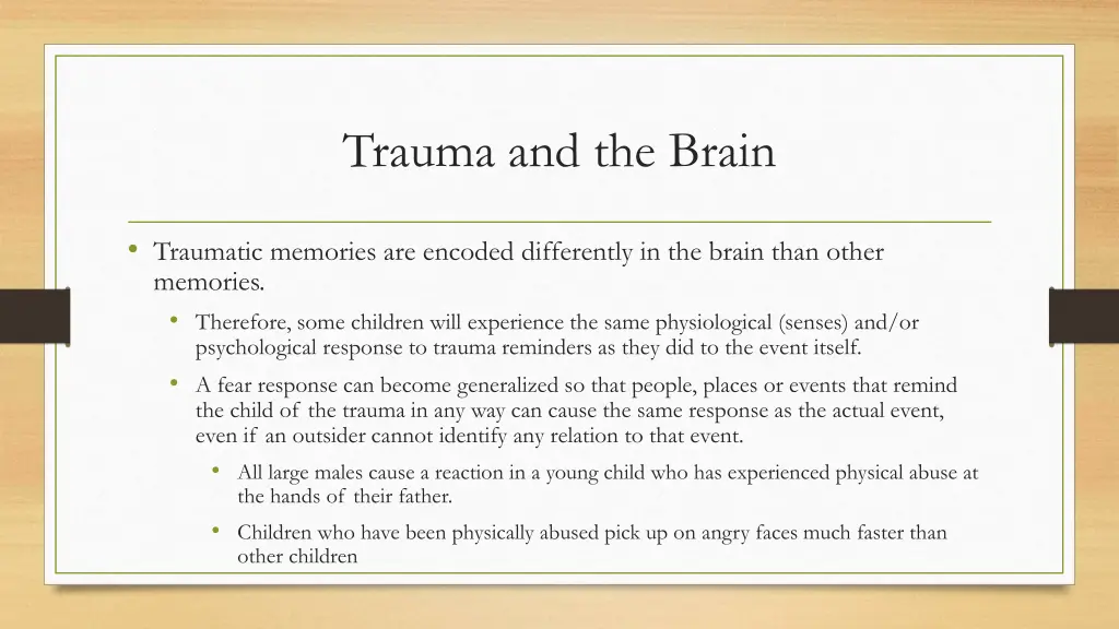 trauma and the brain