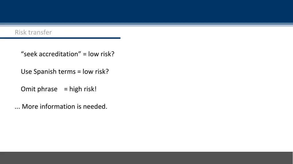 risk transfer 1