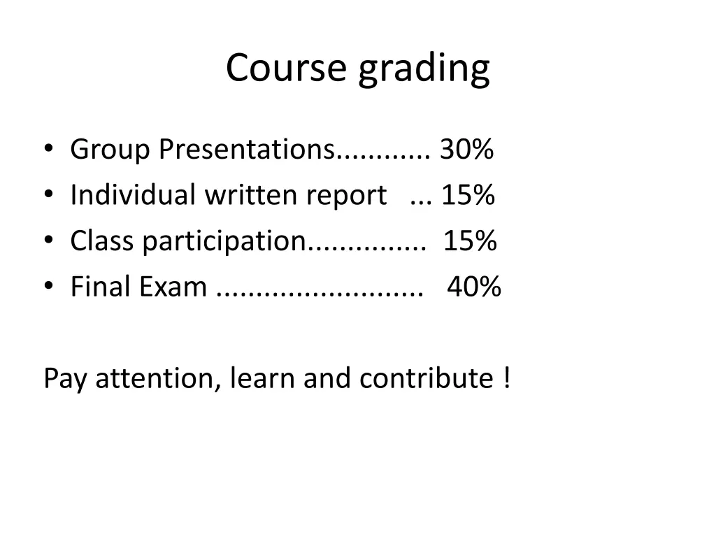 course grading