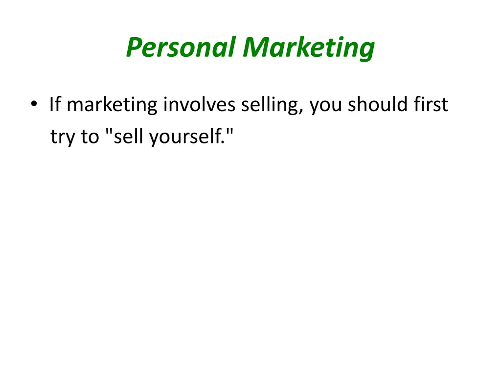 personal marketing