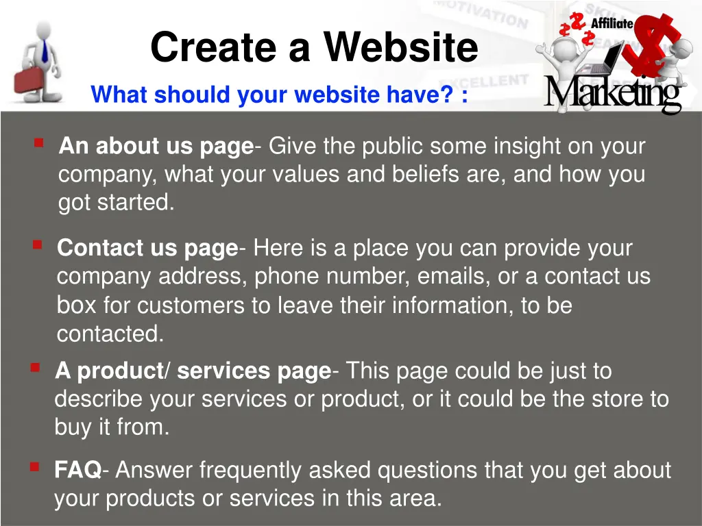 create a website what should your website have