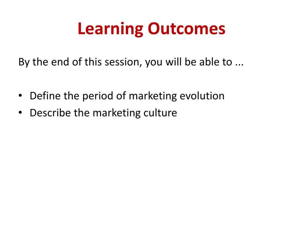 learning outcomes