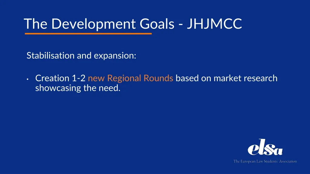 the development goals jhjmcc 2