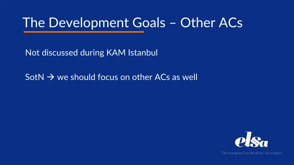 the development goals other acs