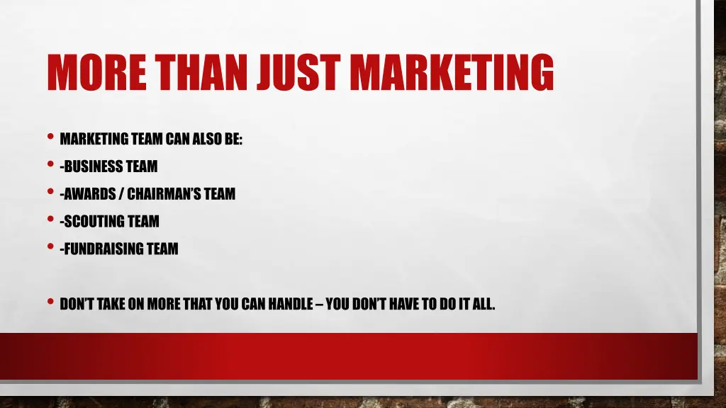 more than just marketing