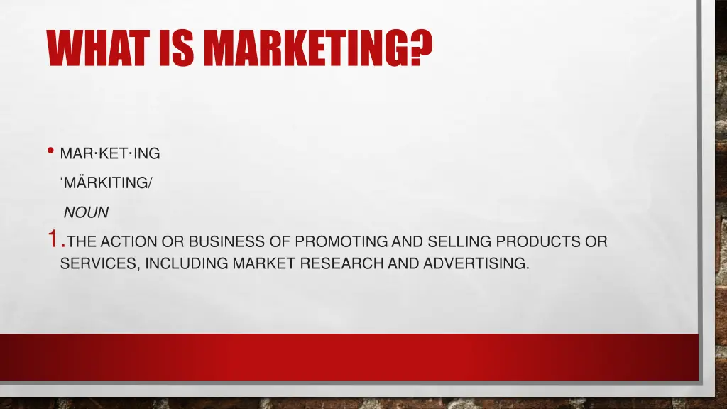 what is marketing