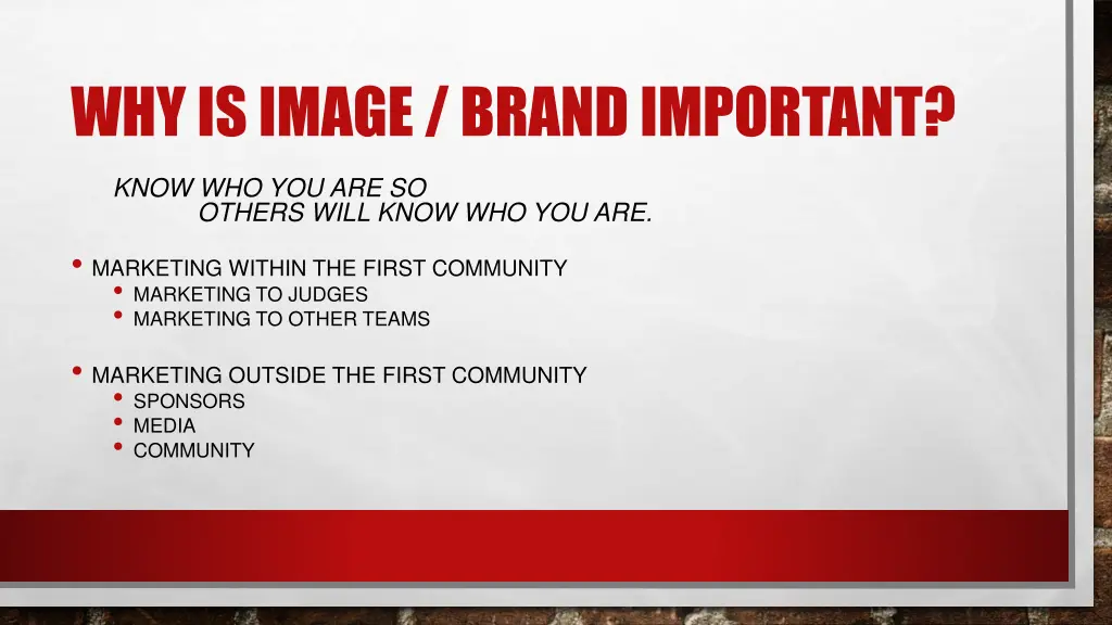 why is image brand important