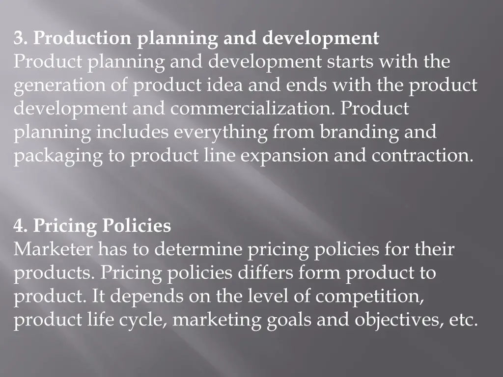 3 production planning and development product