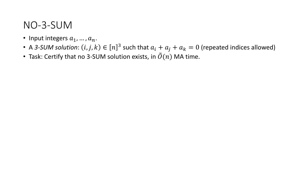 no 3 sum input integers 1 a 3 sum solution 3 such