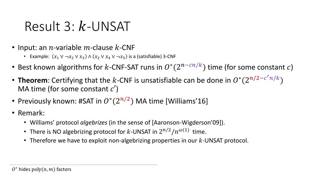 result 3 unsat