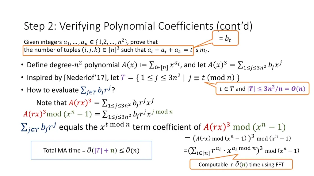 step 2 verifying polynomial coefficients cont d