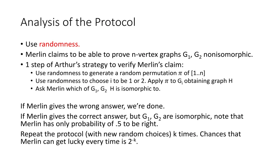 analysis of the protocol