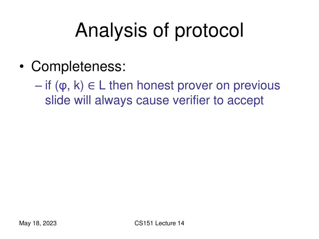 analysis of protocol