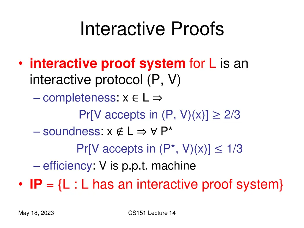 interactive proofs