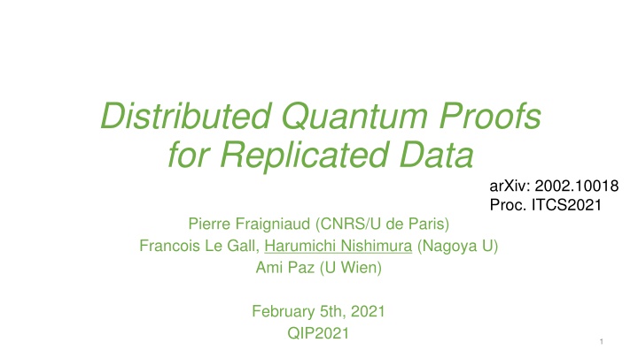 distributed quantum proofs for replicated data