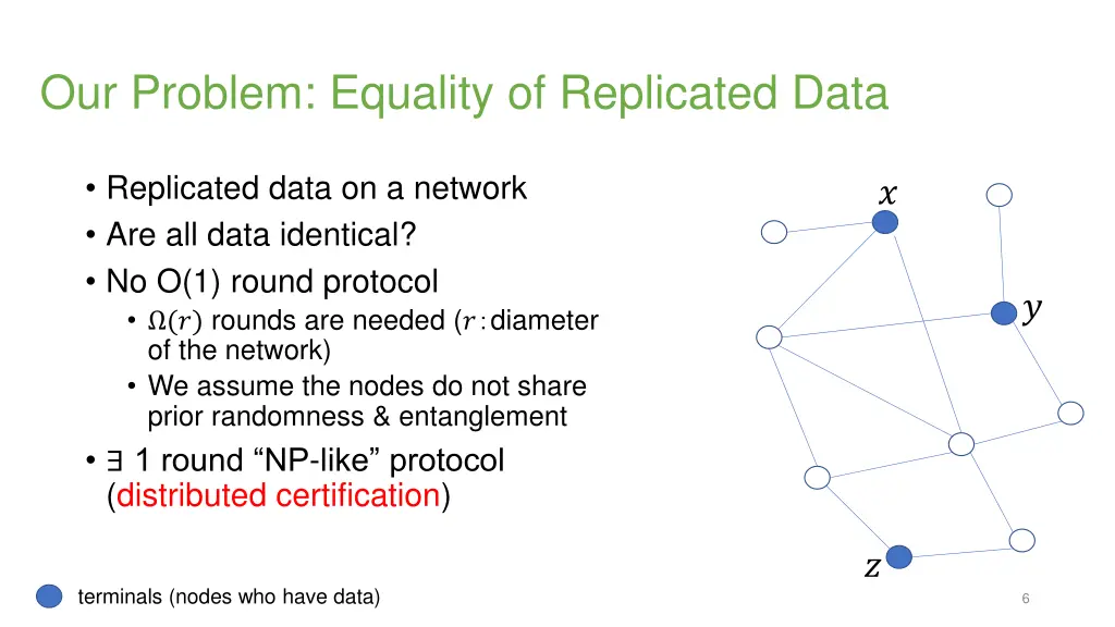 our problem equality of replicated data 2