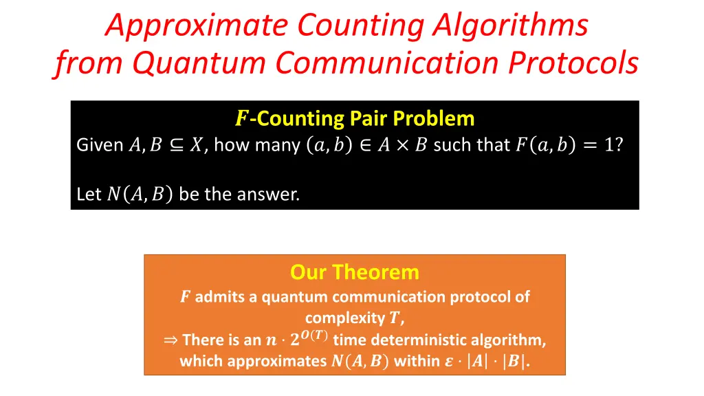 approximate counting algorithms from quantum