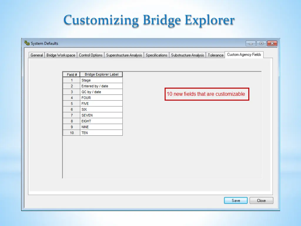 customizing bridge explorer 1