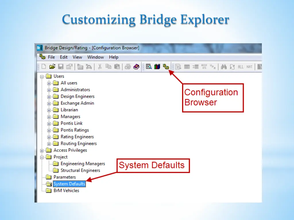 customizing bridge explorer