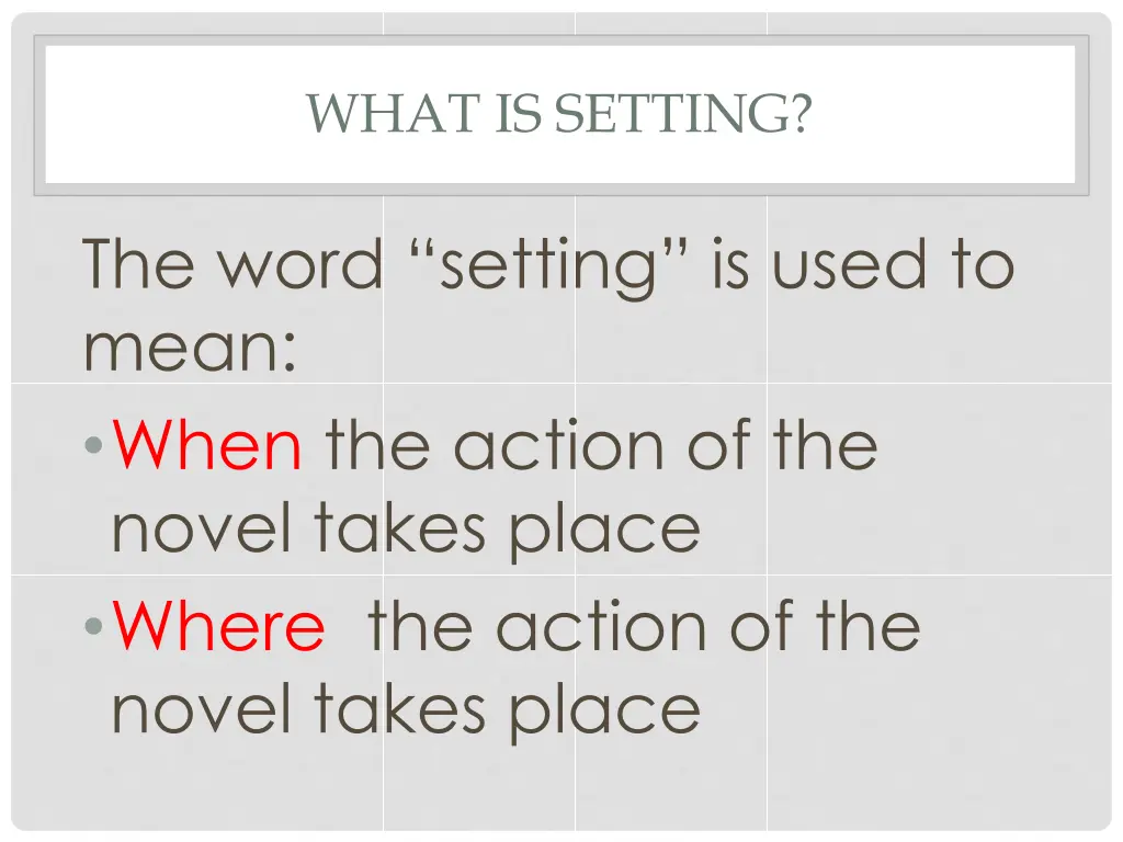 what is setting