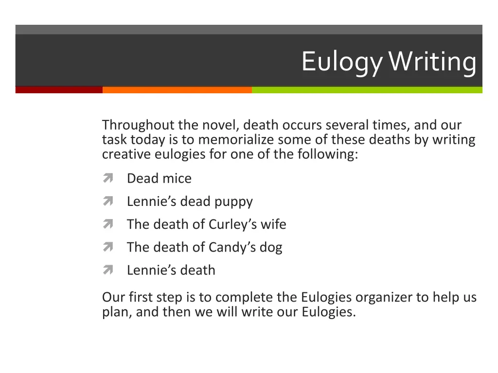 eulogy writing