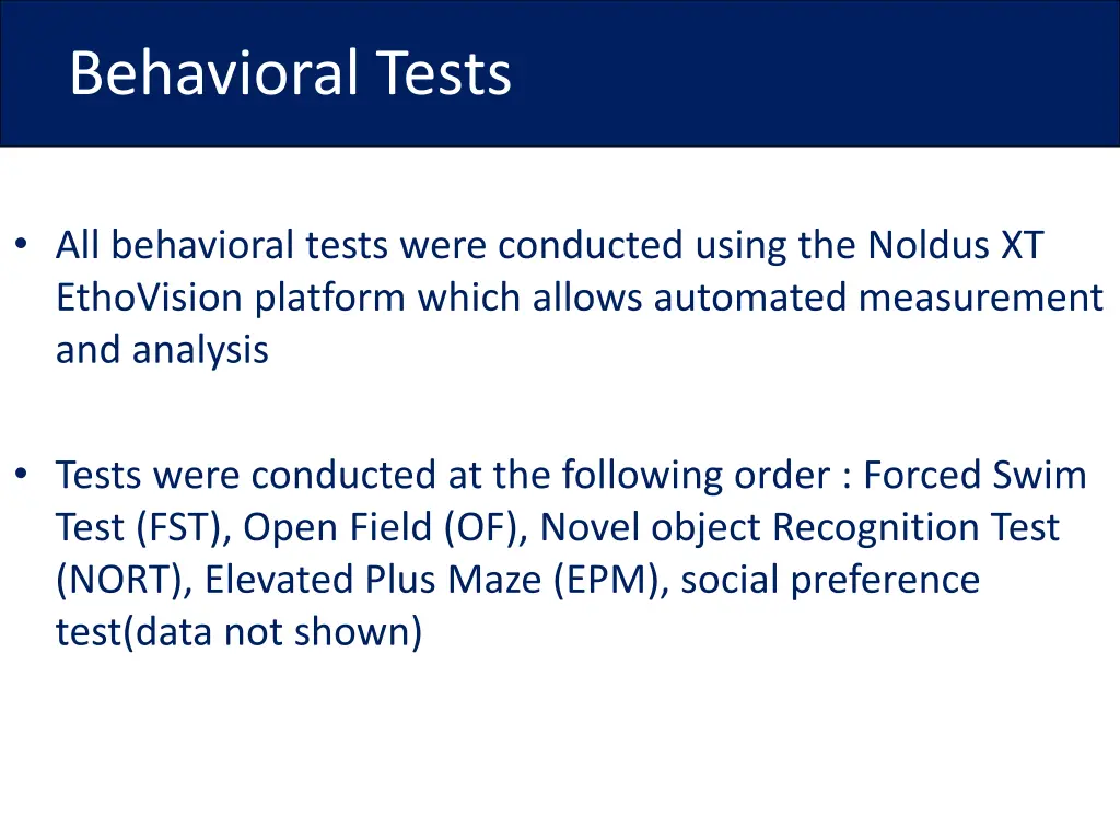 behavioral tests