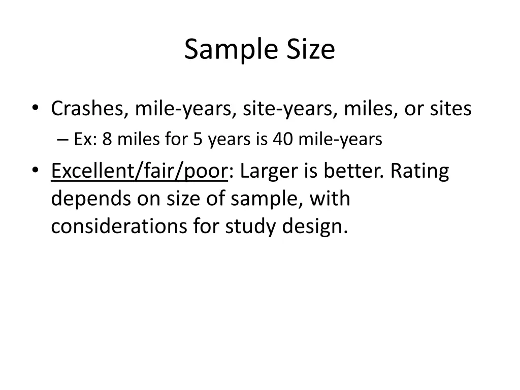 sample size