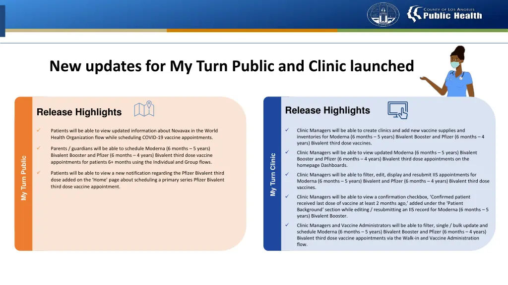 new updates for my turn public and clinic launched