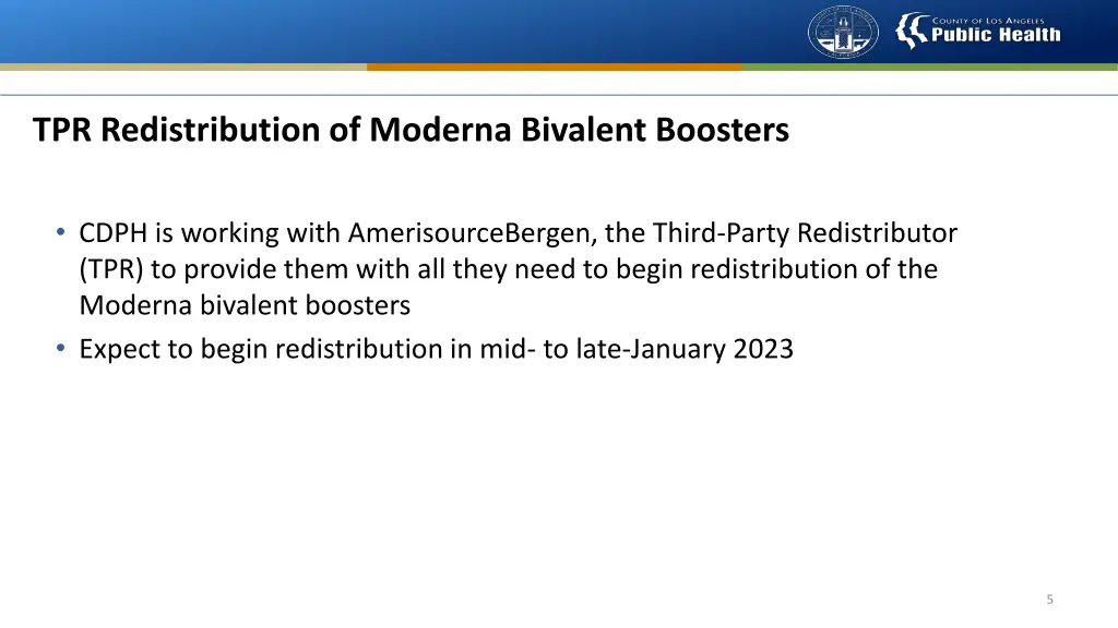 tpr redistribution of moderna bivalent boosters