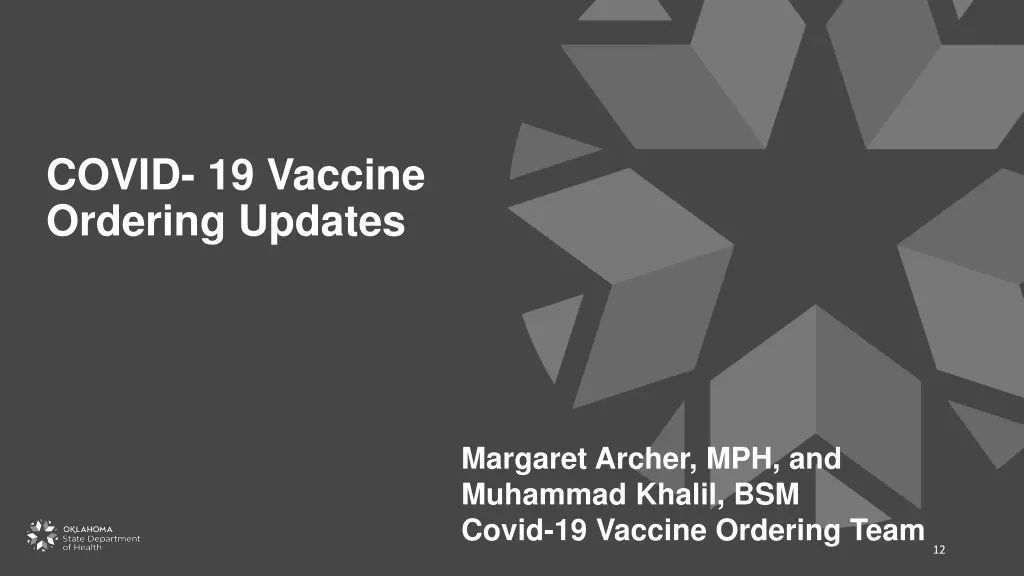 covid 19 vaccine ordering updates