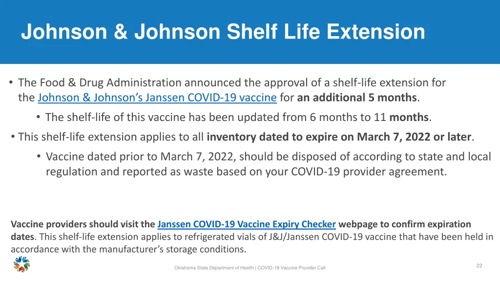 johnson johnson shelf life extension