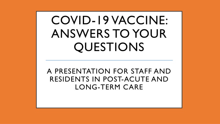 covid 19 vaccine answers to your questions